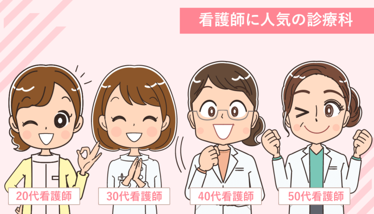 看護師に人気の科（診療科）ランキング | 20代・30代・40代・50代に人気の何科?