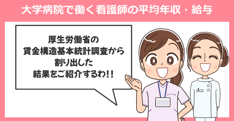 大学病院で働く看護師の平均年収・給与